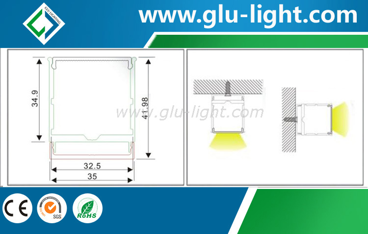 surface mounted aluminum led channel/alu profile heat sink for led tape